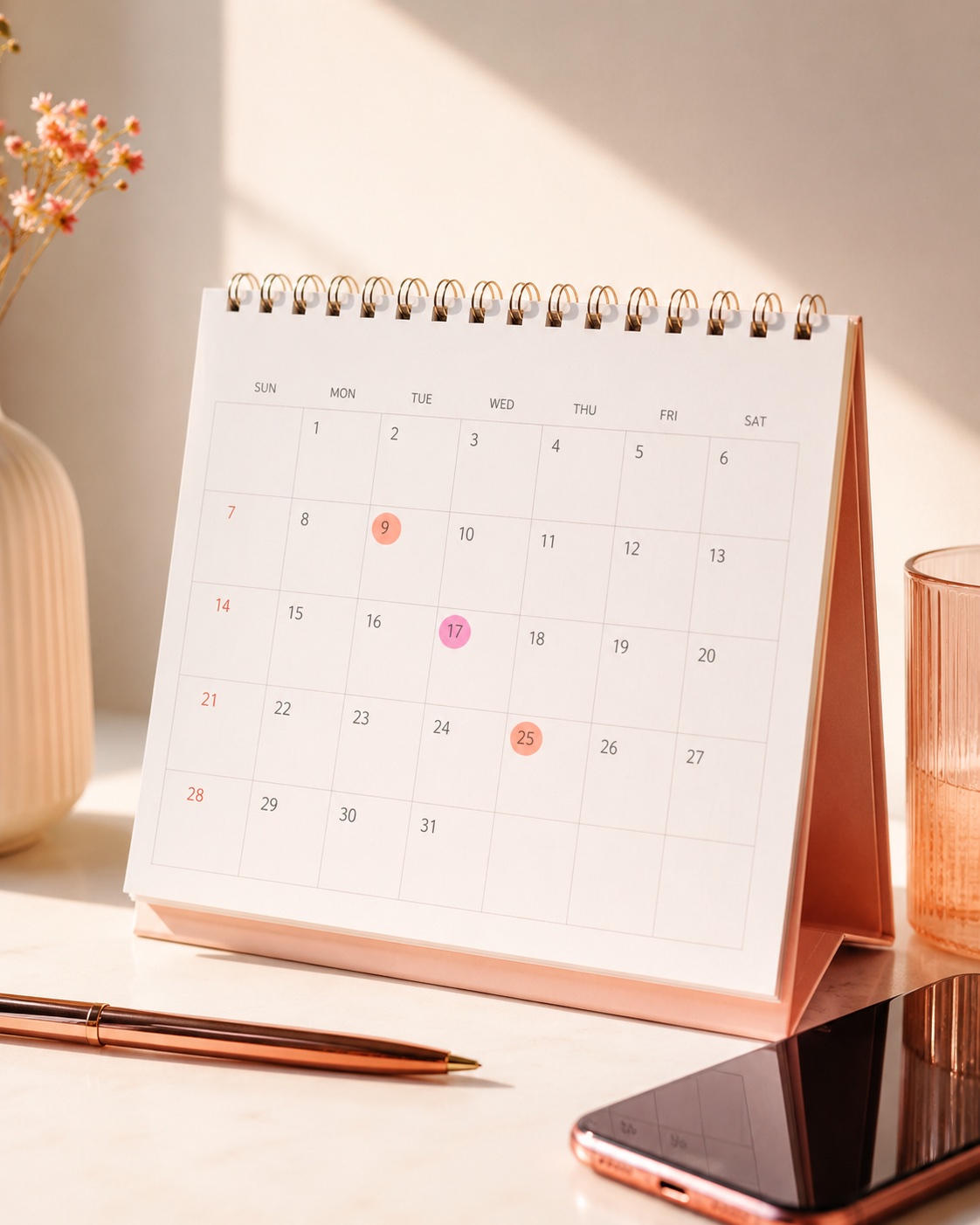 Kalender meja untuk pengingat jadwal
