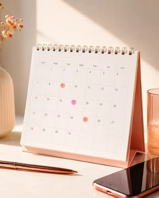Kalender pengingat untuk jadwal harian sederhana